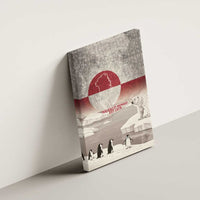 Greenland Flag Vintage Canvas Wall Art Greenlander Flag With Polar Bear