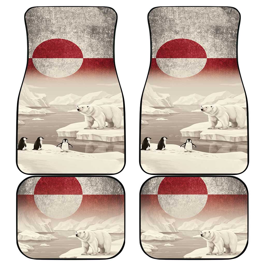 Greenland Flag Vintage Car Mats Greenlander Flag With Polar Bear