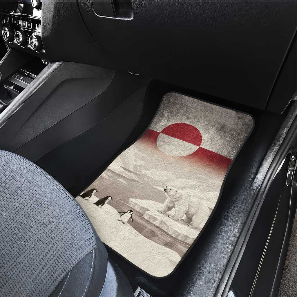 Greenland Flag Vintage Car Mats Greenlander Flag With Polar Bear