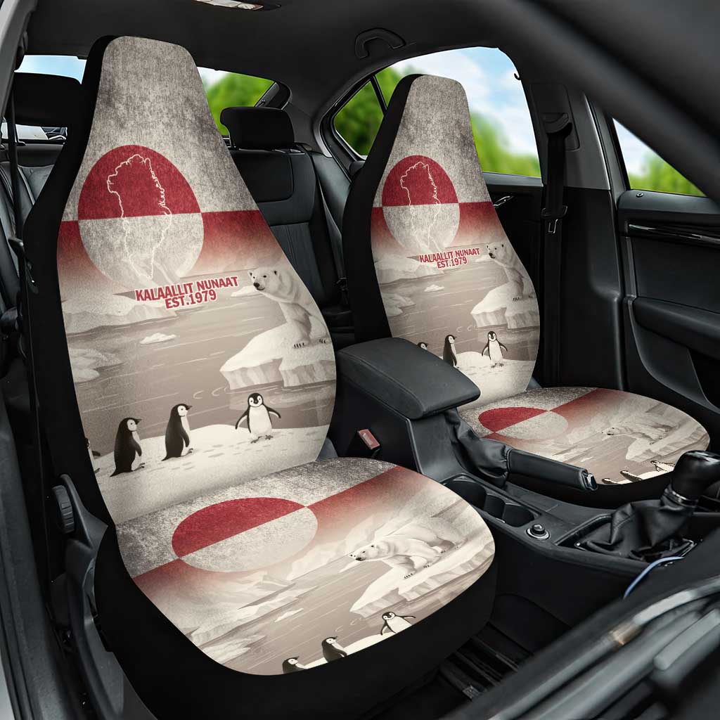 Greenland Flag Vintage Car Seat Cover Greenlander Flag With Polar Bear