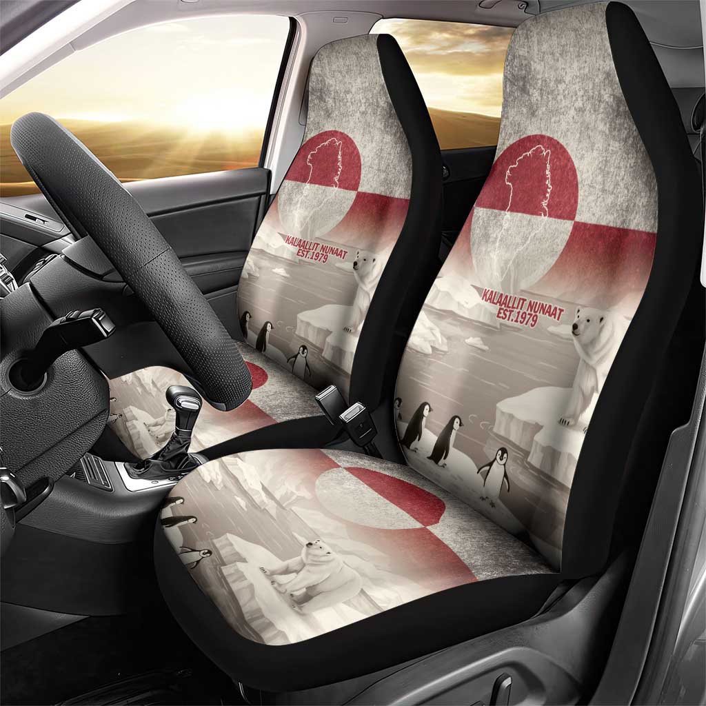 Greenland Flag Vintage Car Seat Cover Greenlander Flag With Polar Bear
