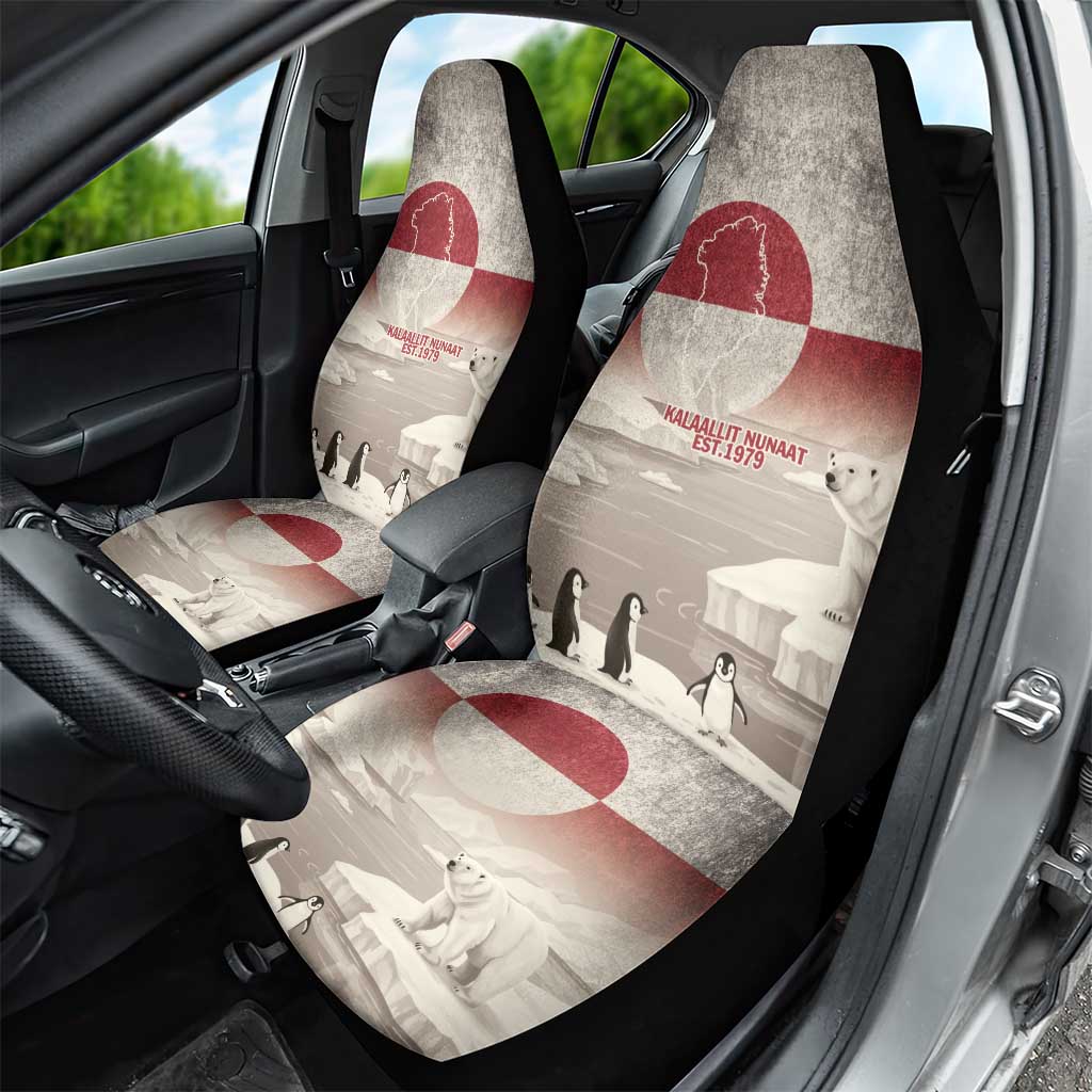 Greenland Flag Vintage Car Seat Cover Greenlander Flag With Polar Bear
