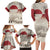 Greenland Flag Vintage Family Matching Long Sleeve Bodycon Dress and Hawaiian Shirt Greenlander Flag With Polar Bear
