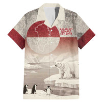 Greenland Flag Vintage Family Matching Mermaid Dress and Hawaiian Shirt Greenlander Flag With Polar Bear