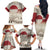 Greenland Flag Vintage Family Matching Off The Shoulder Long Sleeve Dress and Hawaiian Shirt Greenlander Flag With Polar Bear