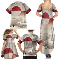 Greenland Flag Vintage Family Matching Summer Maxi Dress and Hawaiian Shirt Greenlander Flag With Polar Bear