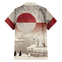 Greenland Flag Vintage Family Matching Summer Maxi Dress and Hawaiian Shirt Greenlander Flag With Polar Bear