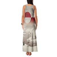 Greenland Flag Vintage Family Matching Tank Maxi Dress and Hawaiian Shirt Greenlander Flag With Polar Bear