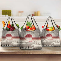 Greenland Flag Vintage Grocery Bag Greenlander Flag With Polar Bear