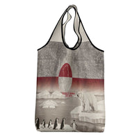 Greenland Flag Vintage Grocery Bag Greenlander Flag With Polar Bear