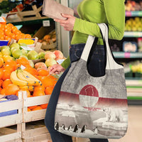 Greenland Flag Vintage Grocery Bag Greenlander Flag With Polar Bear