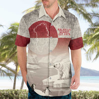 Greenland Flag Vintage Hawaiian Shirt Greenlander Flag With Polar Bear