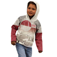 Greenland Flag Vintage Kid Hoodie Greenlander Flag With Polar Bear