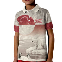 Greenland Flag Vintage Kid Polo Shirt Greenlander Flag With Polar Bear