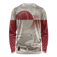 Greenland Flag Vintage Long Sleeve Shirt Greenlander Flag With Polar Bear