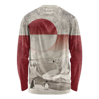 Greenland Flag Vintage Long Sleeve Shirt Greenlander Flag With Polar Bear