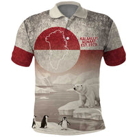 Greenland Flag Vintage Polo Shirt Greenlander Flag With Polar Bear
