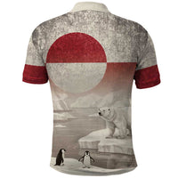Greenland Flag Vintage Polo Shirt Greenlander Flag With Polar Bear