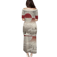 Greenland Flag Vintage Puletasi Greenlander Flag With Polar Bear