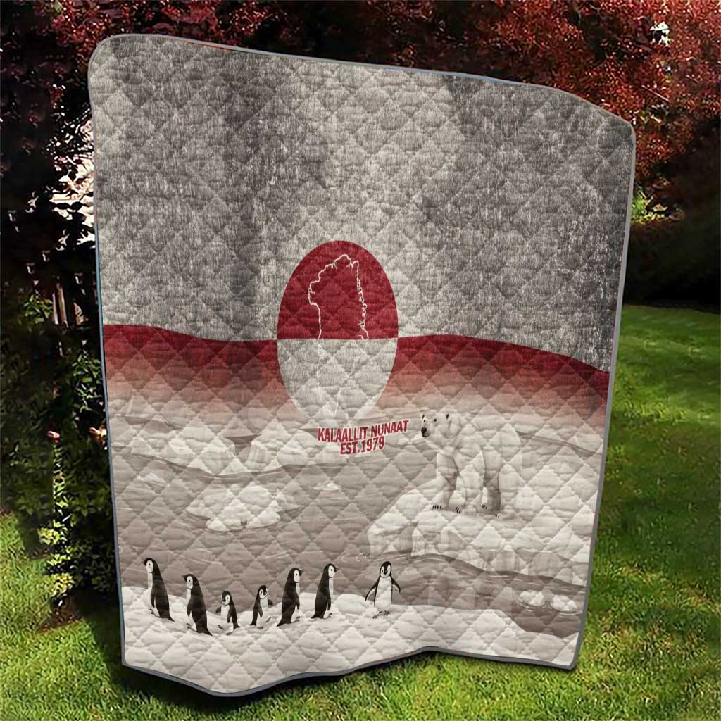 Greenland Flag Vintage Quilt Greenlander Flag With Polar Bear