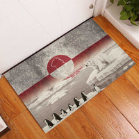Greenland Flag Vintage Rubber Doormat Greenlander Flag With Polar Bear