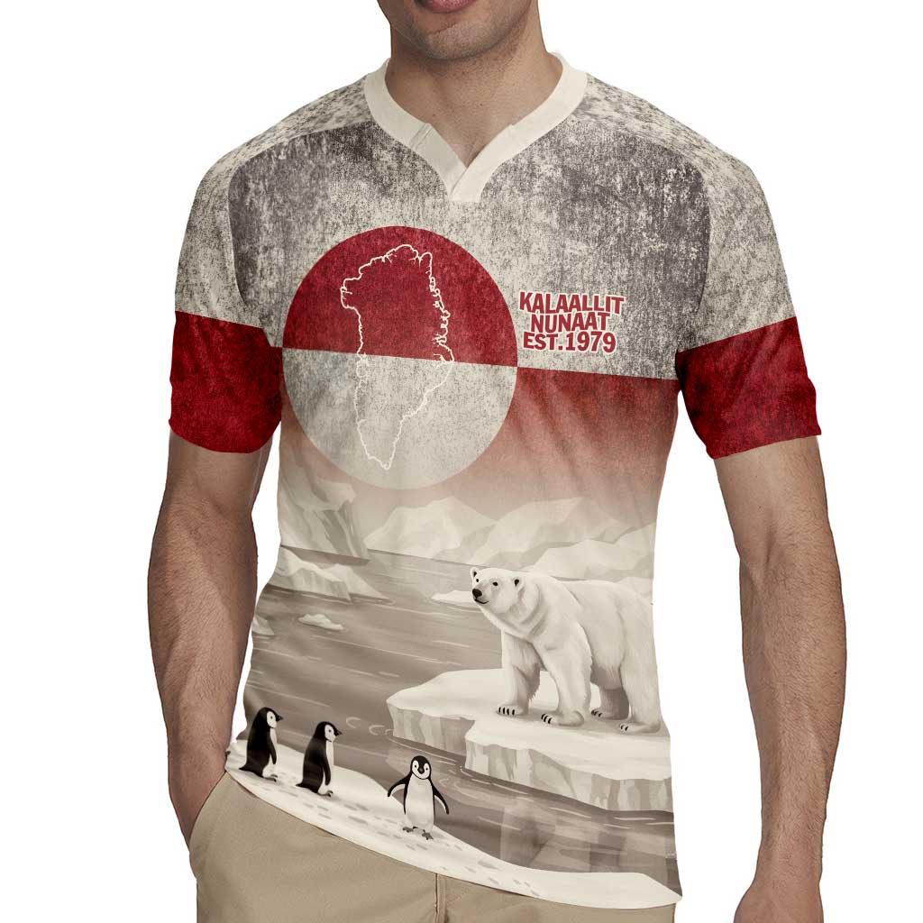 Greenland Flag Vintage Rugby Jersey Greenlander Flag With Polar Bear