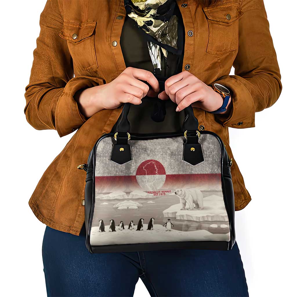 Greenland Flag Vintage Shoulder Handbag Greenlander Flag With Polar Bear