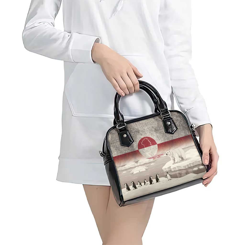 Greenland Flag Vintage Shoulder Handbag Greenlander Flag With Polar Bear