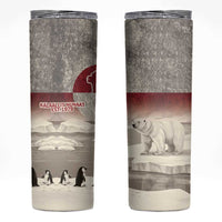 Greenland Flag Vintage Skinny Tumbler Greenlander Flag With Polar Bear