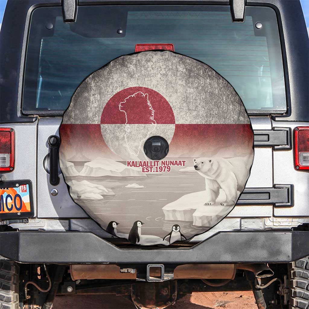 Greenland Flag Vintage Spare Tire Cover Greenlander Flag With Polar Bear