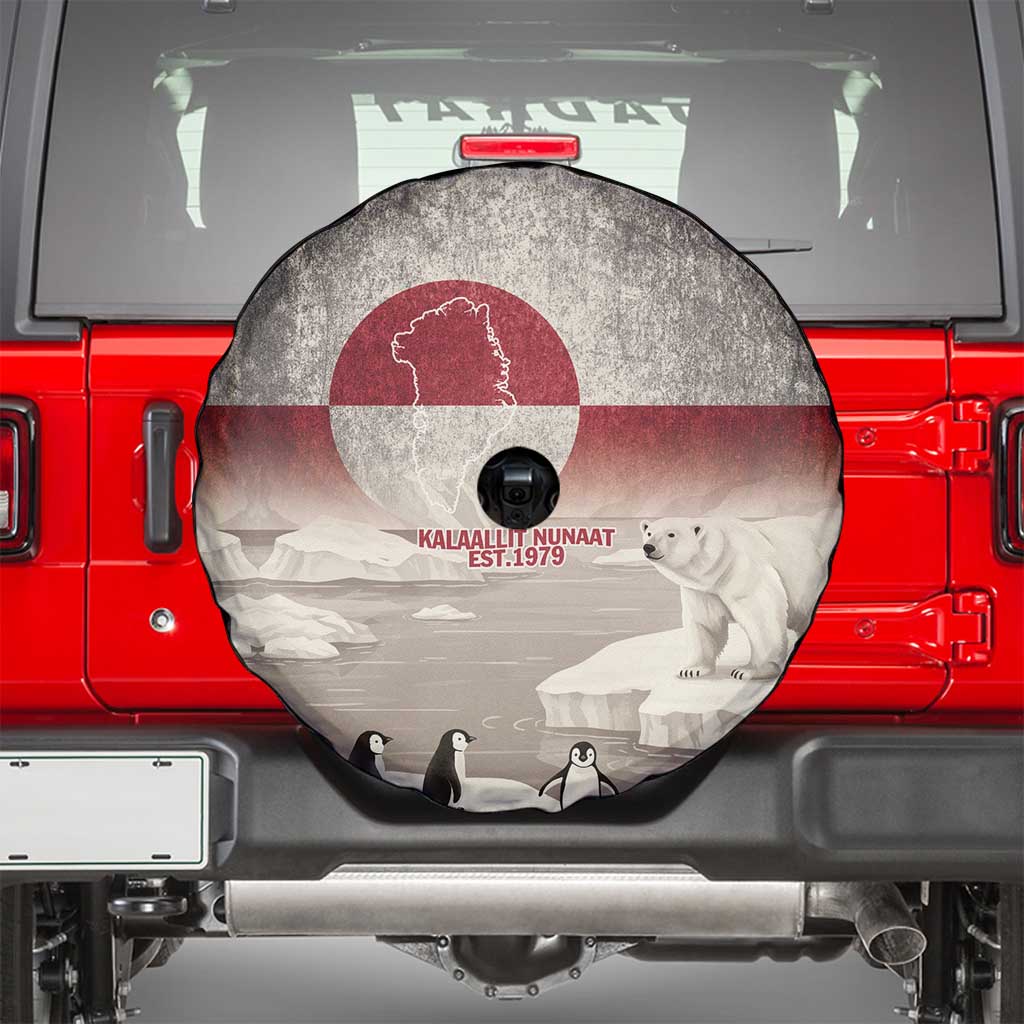 Greenland Flag Vintage Spare Tire Cover Greenlander Flag With Polar Bear