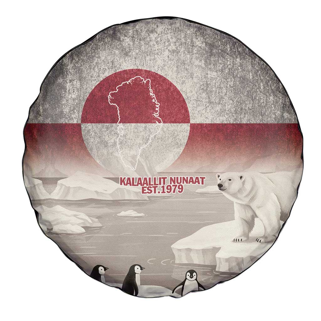Greenland Flag Vintage Spare Tire Cover Greenlander Flag With Polar Bear
