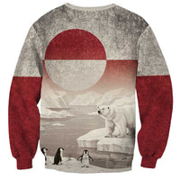 Greenland Flag Vintage Sweatshirt Greenlander Flag With Polar Bear