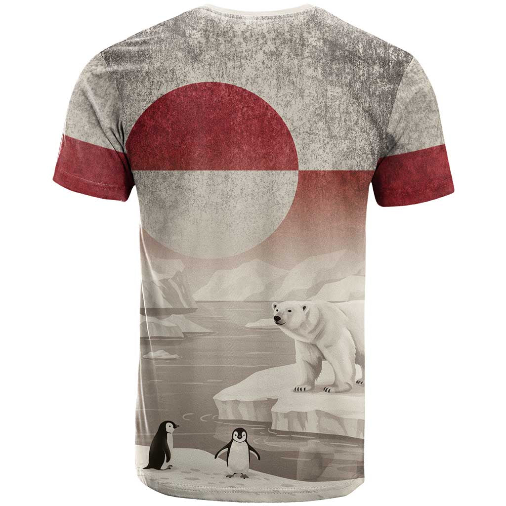 Greenland Flag Vintage T Shirt Greenlander Flag With Polar Bear