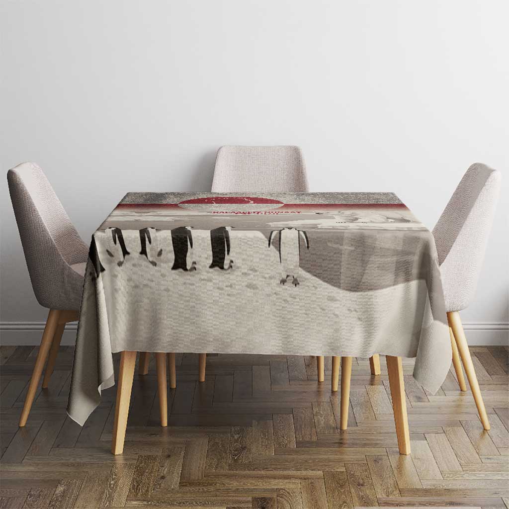 Greenland Flag Vintage Tablecloth Greenlander Flag With Polar Bear