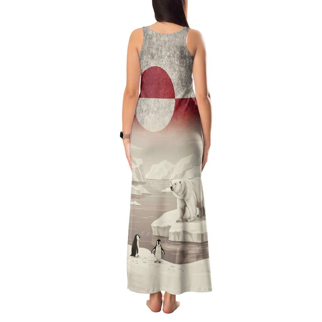 Greenland Flag Vintage Tank Maxi Dress Greenlander Flag With Polar Bear