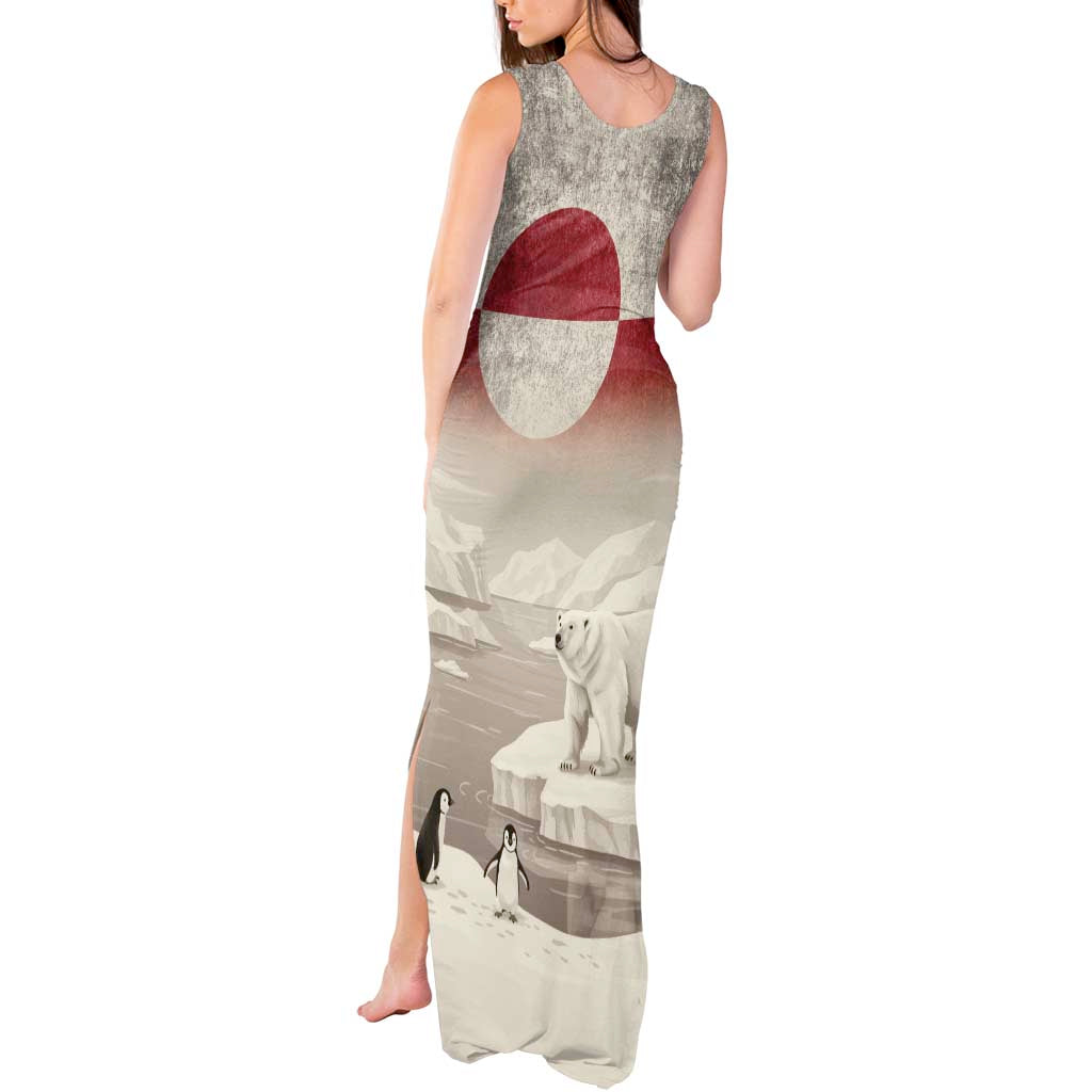 Greenland Flag Vintage Tank Maxi Dress Greenlander Flag With Polar Bear