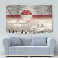 Greenland Flag Vintage Tapestry Greenlander Flag With Polar Bear