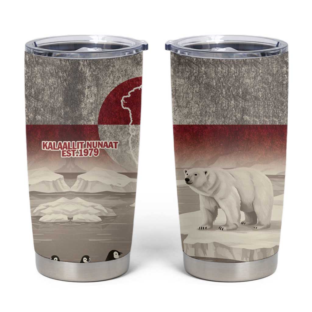 Greenland Flag Vintage Tumbler Cup Greenlander Flag With Polar Bear