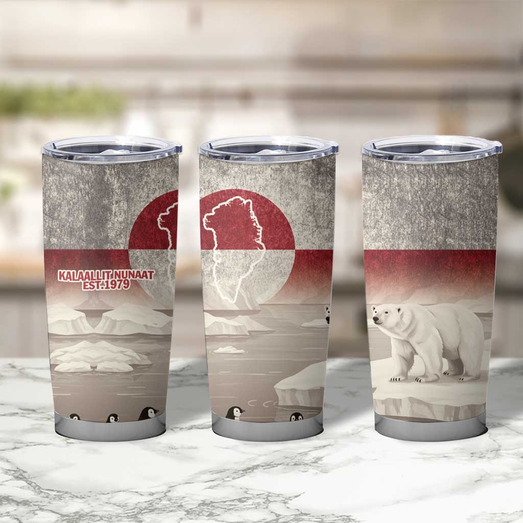 Greenland Flag Vintage Tumbler Cup Greenlander Flag With Polar Bear