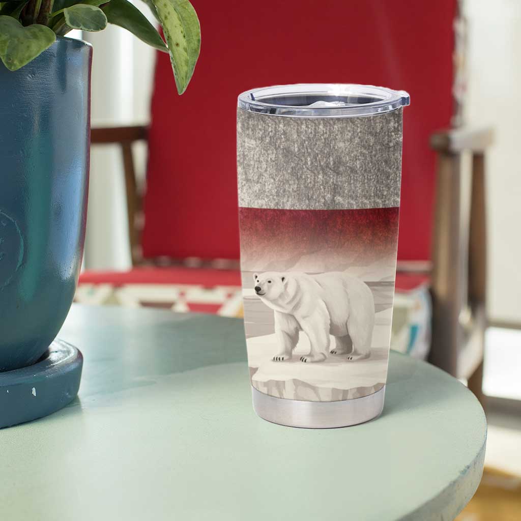 Greenland Flag Vintage Tumbler Cup Greenlander Flag With Polar Bear