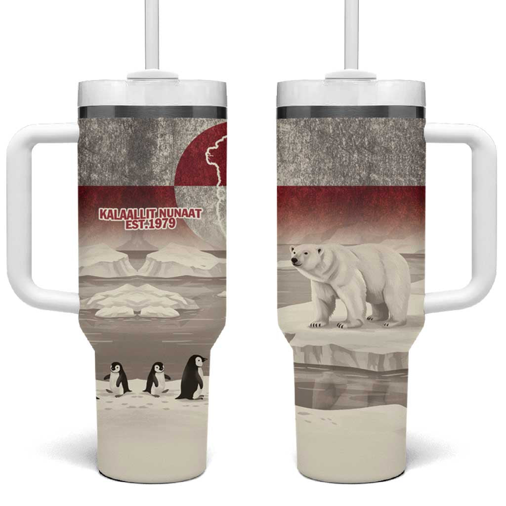 Greenland Flag Vintage Tumbler With Handle Greenlander Flag With Polar Bear