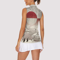 Greenland Flag Vintage Women Sleeveless Polo Shirt Greenlander Flag With Polar Bear