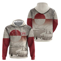Greenland Flag Vintage Zip Hoodie Greenlander Flag With Polar Bear