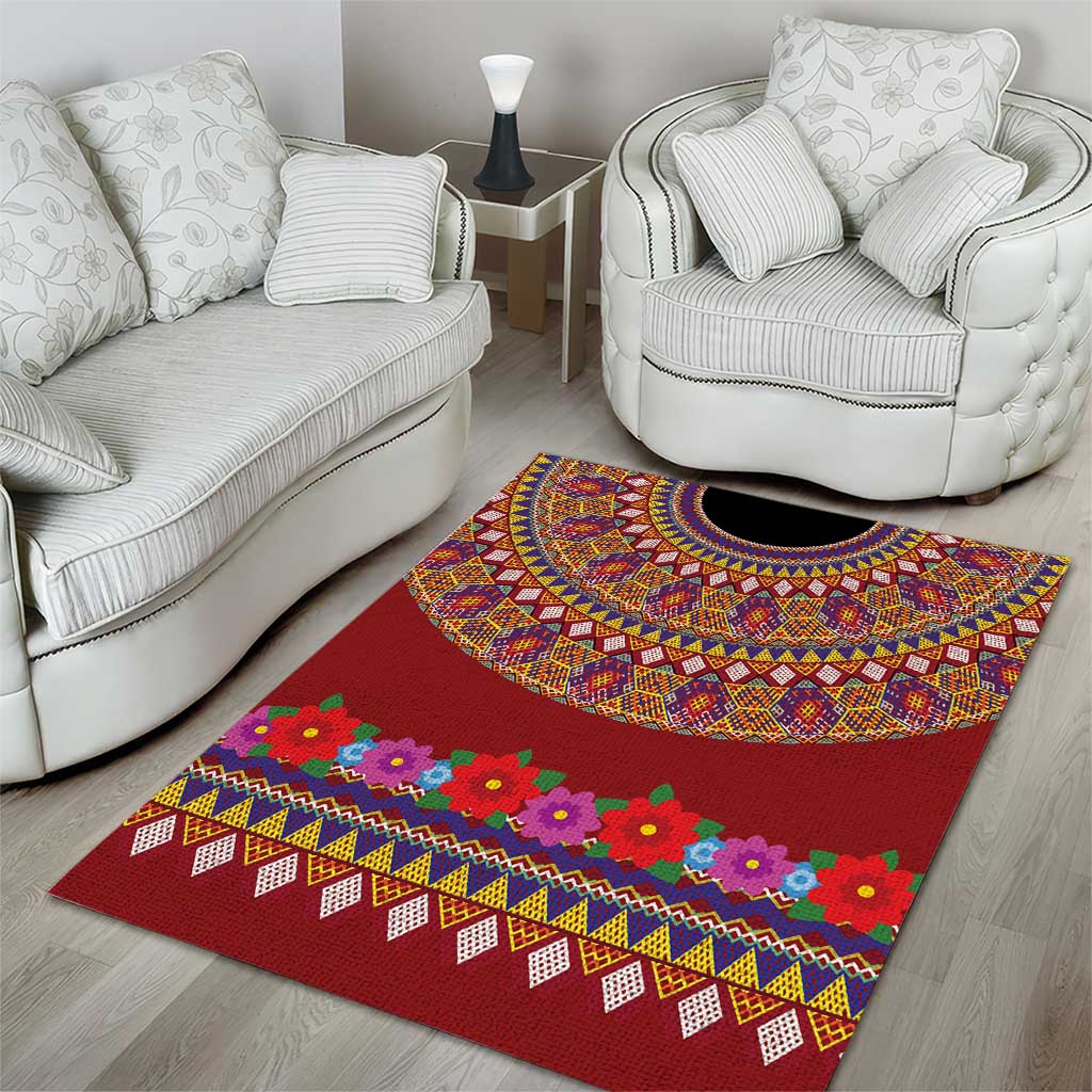 Greenland Costume Area Rug Tradional Kalaallisuut Pattern