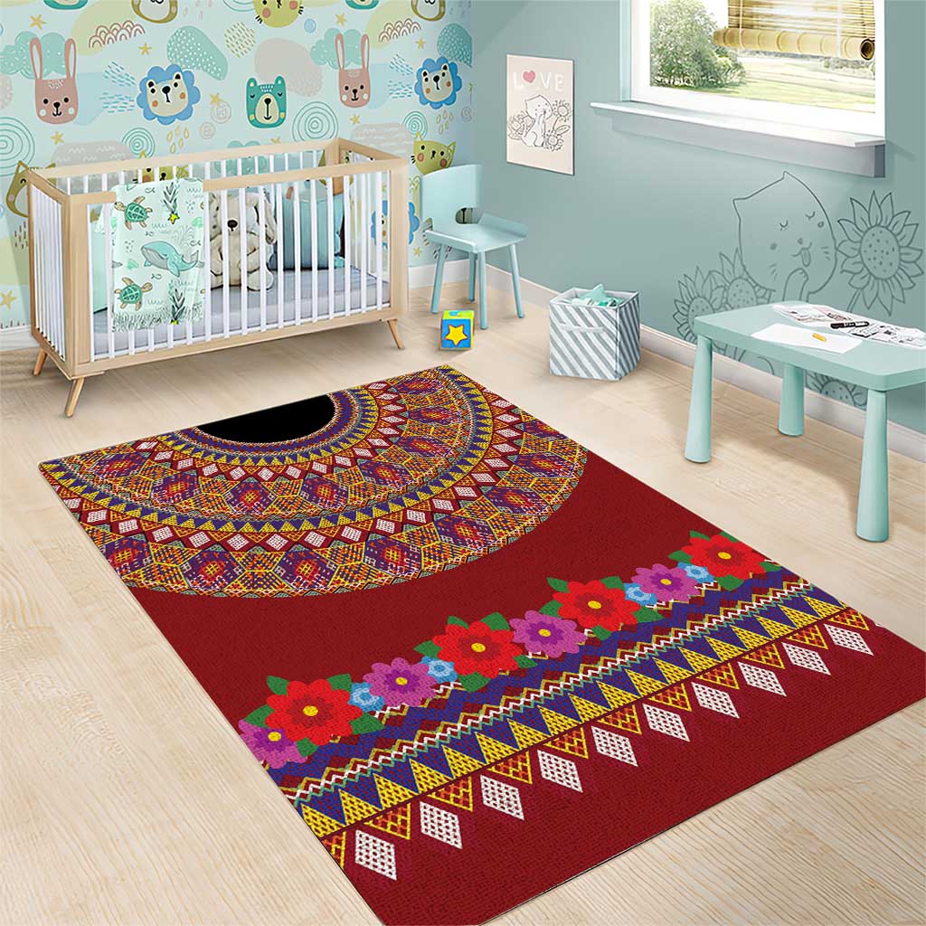 Greenland Costume Area Rug Tradional Kalaallisuut Pattern