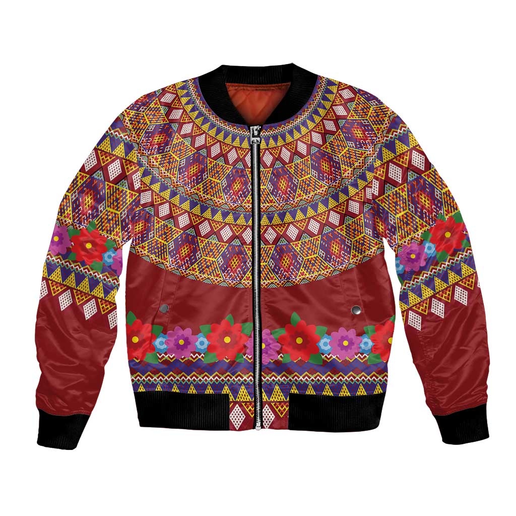 Greenland Costume Bomber Jacket Tradional Kalaallisuut Pattern