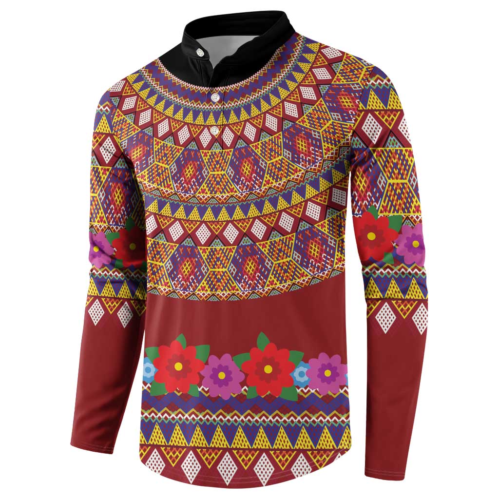 Greenland Costume Button Sweatshirt Tradional Kalaallisuut Pattern