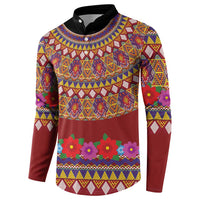 Greenland Costume Button Sweatshirt Tradional Kalaallisuut Pattern