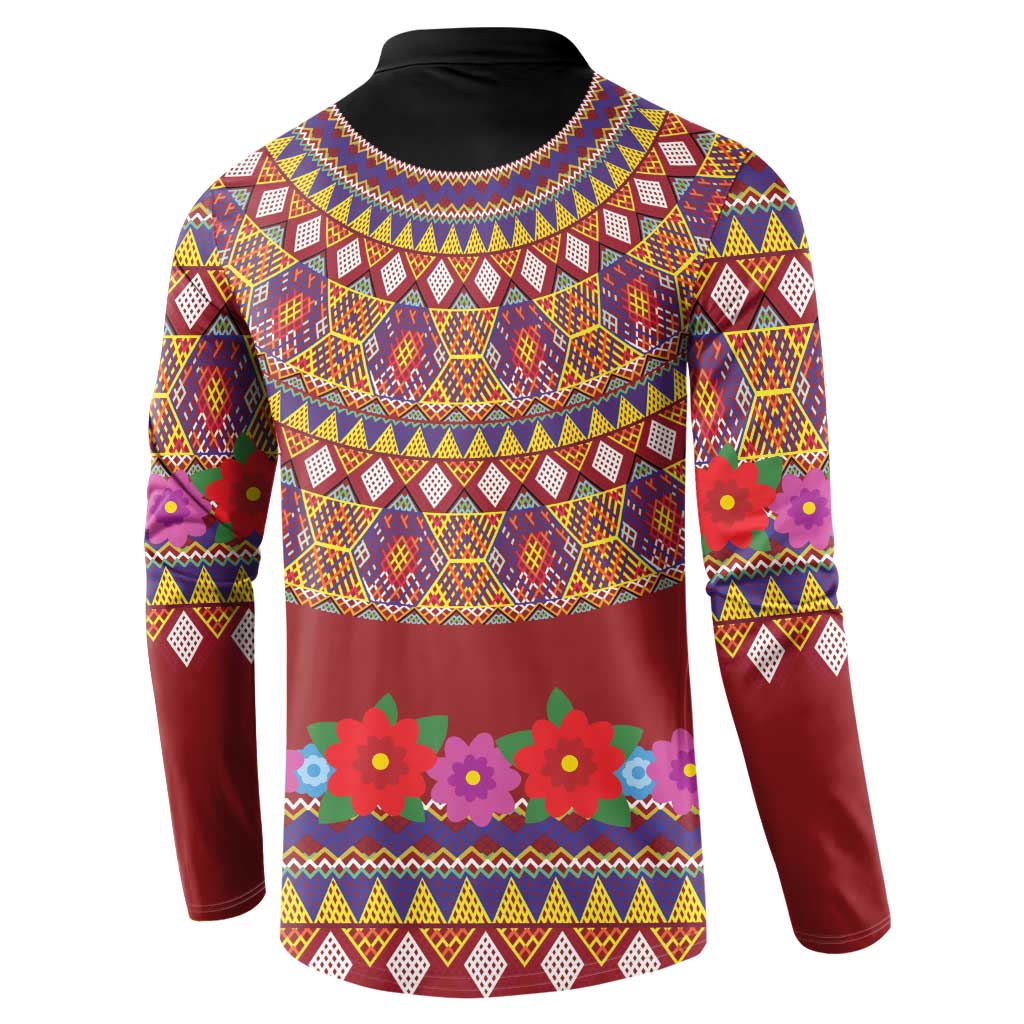 Greenland Costume Button Sweatshirt Tradional Kalaallisuut Pattern